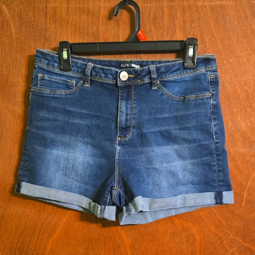 Fashion Nova Dark Blue Jean Shorts